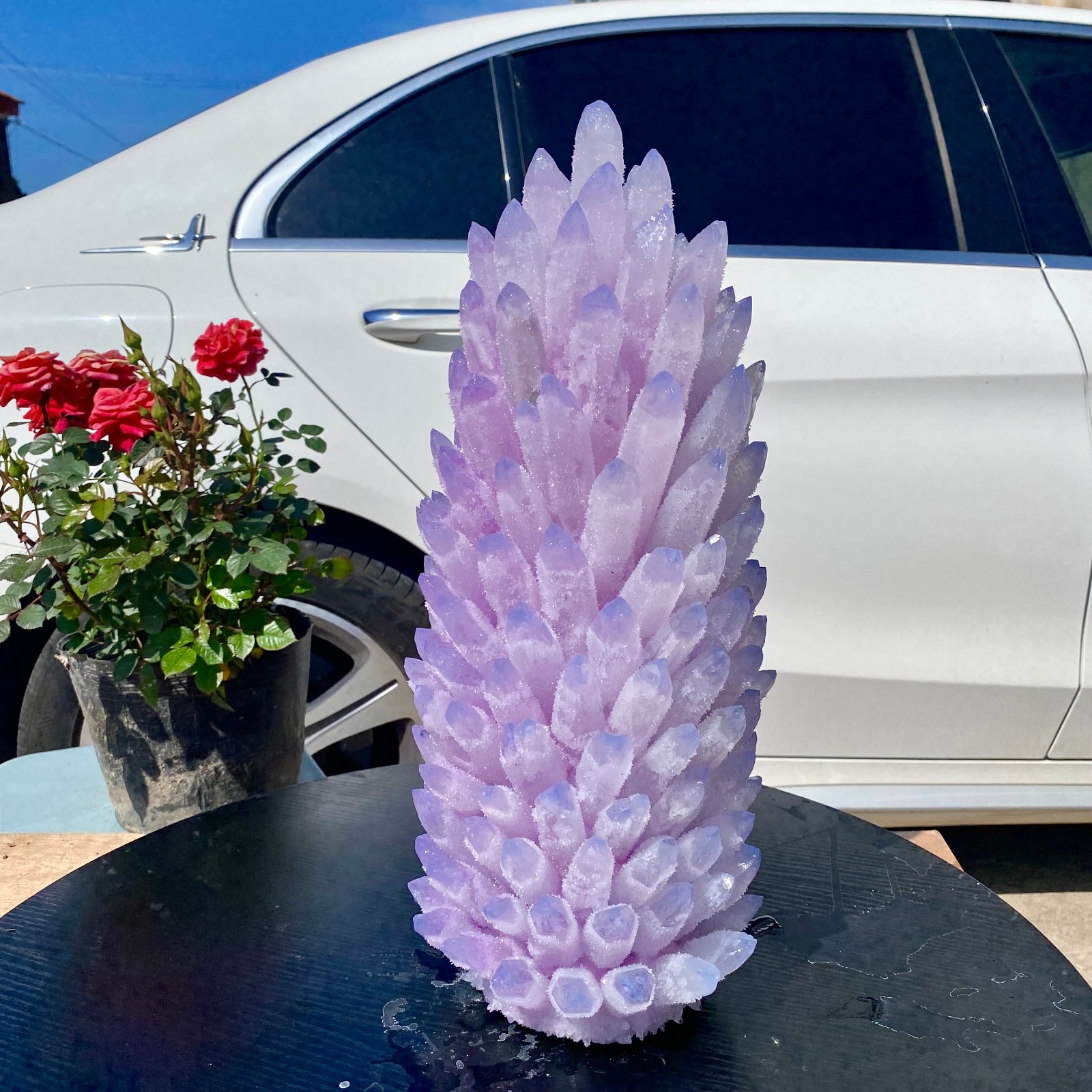 24LB New Find purple Phantom Crystal Quartz Cluster Mineral Specimen Healing