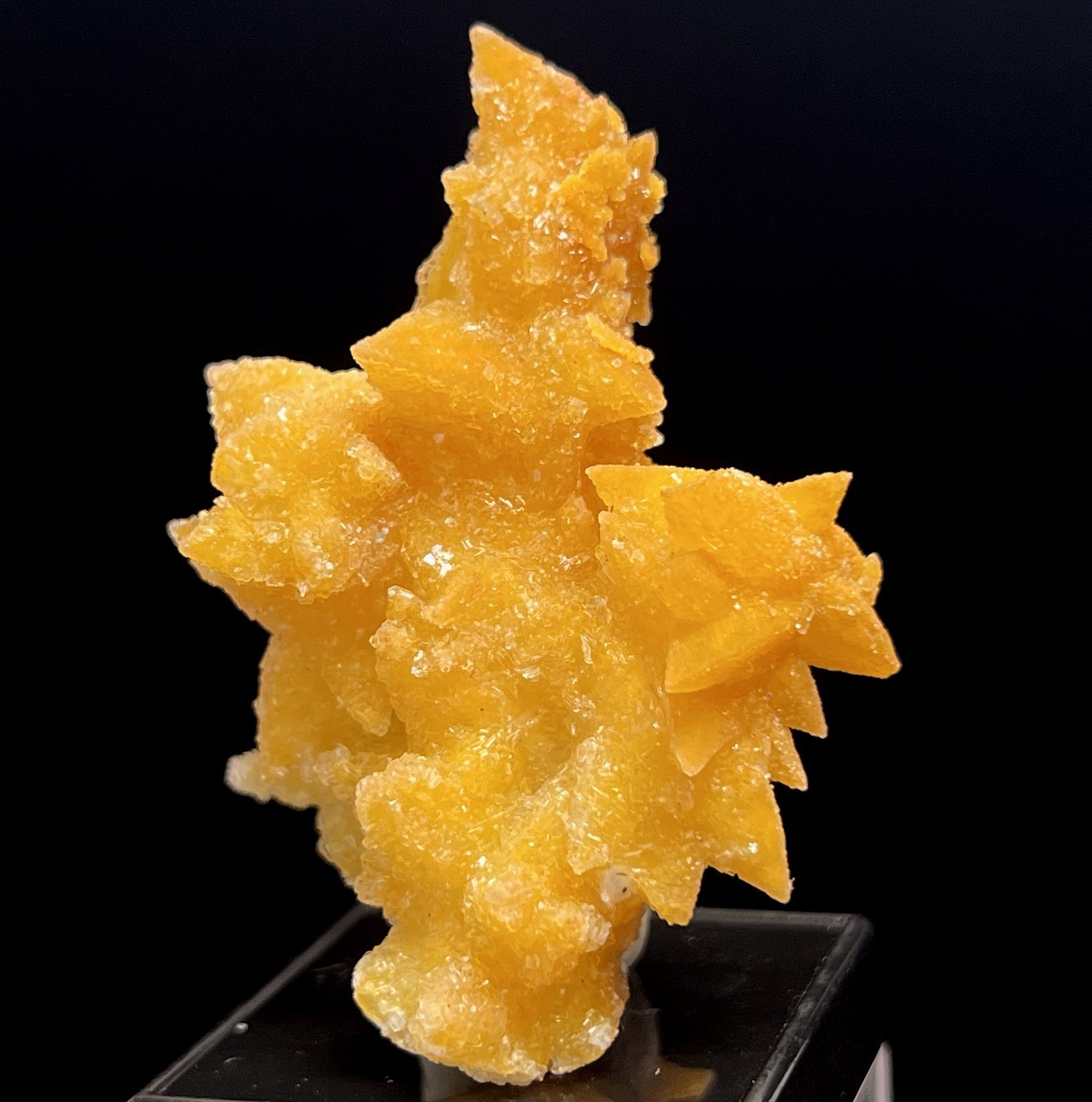 55mm 34g Sparkling Selenite coated Calcite on Stibiconite, Natural Mineral
