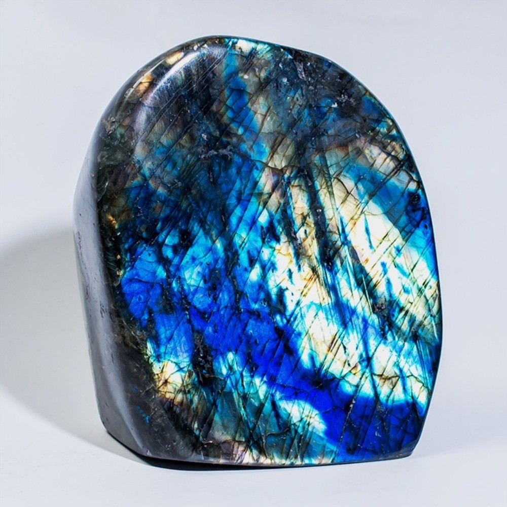 Natural Flash Labradorite Free Form Standing Stone Healing Crystal Home Ornament