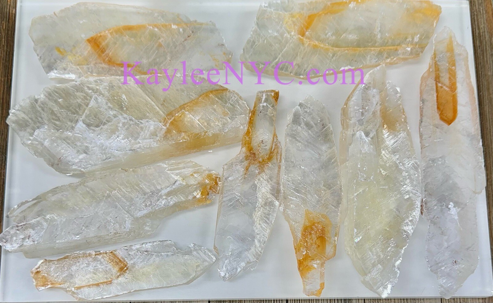 Wholesale Lot 2 Lbs Natural Golden Phantom Selenite Crystal Healing Energy