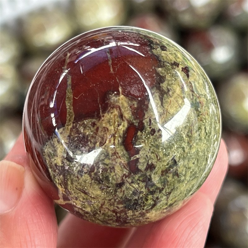 30mm+ Natural dragon blood jasper Ball Quartz Crystal Sphere Healing Random 1PC