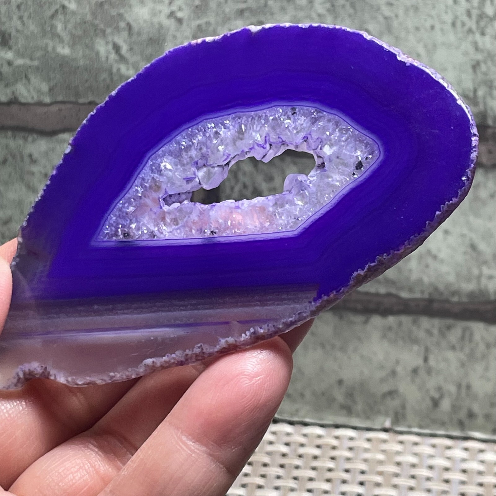 Agate Slice Coasters Display Table Geode Decor 46g F91