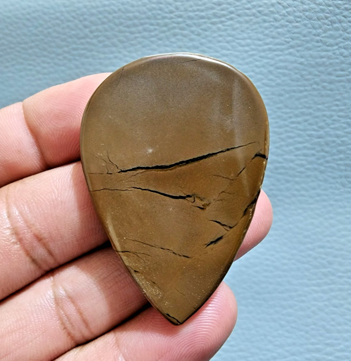 89 Crt Dragon Stone Coffee Color Septarian Crystal Pear Shape Gemstone Cabochon