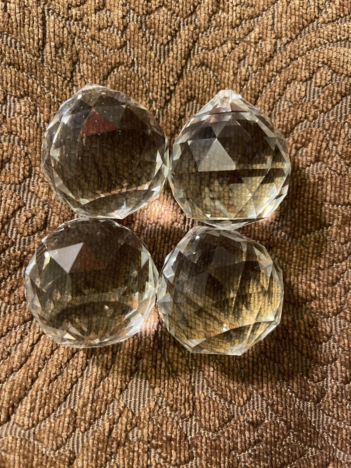 4PCs Clear Faceted Sphere CRYSTAL BALL Sun Catcher Rainbow Prism