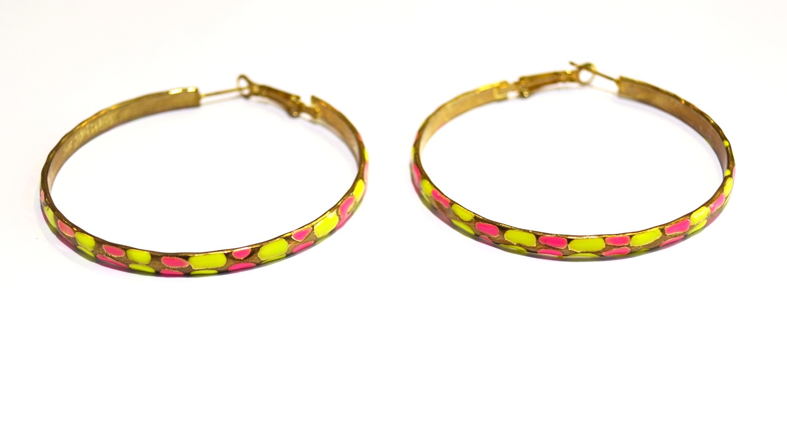 yellow and rose gold hoop earrings Jewelry