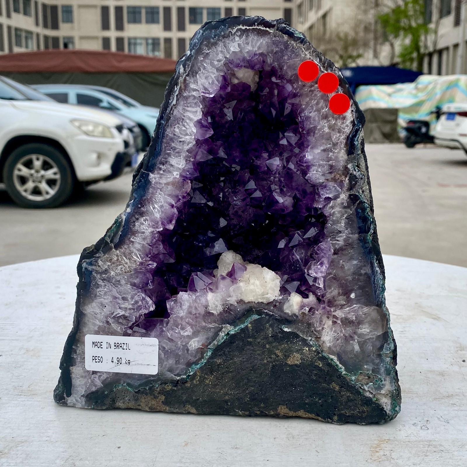 10LB Natural Amethyst Geode Quartz Crystal Cluster Cathedral Energy healing
