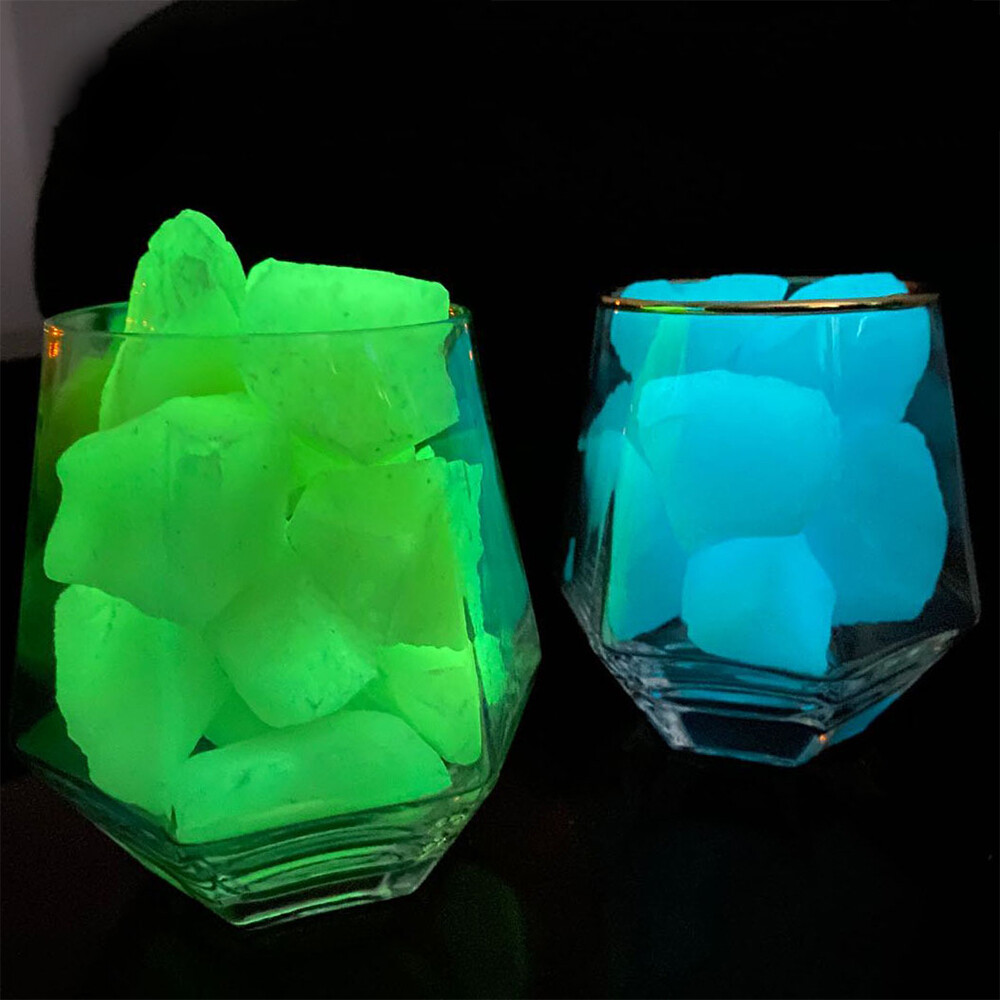 Glowing In The Dark Stone Luminous Rough Crystal Quartz Healing Reiki Mineral