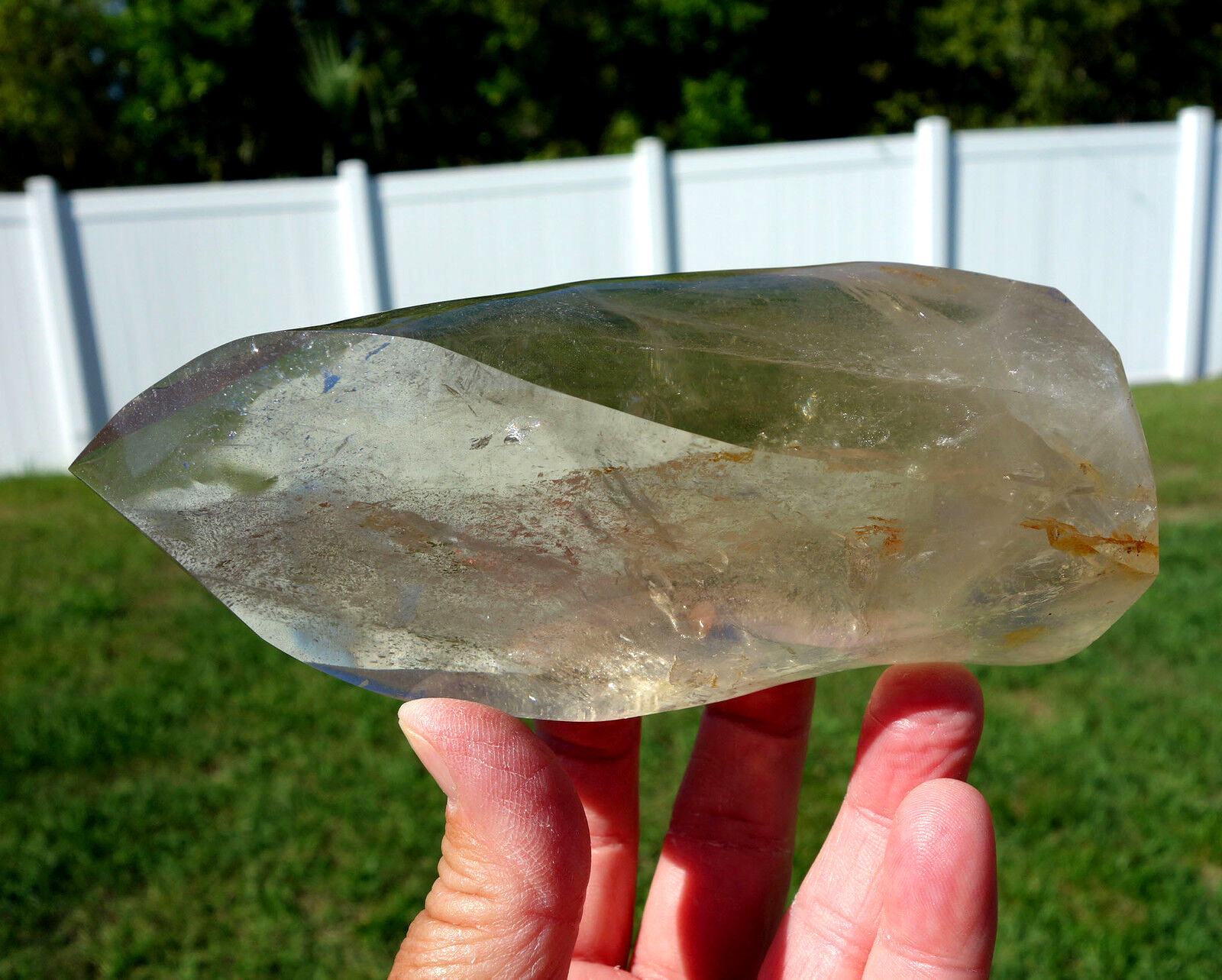 Large CITRINE Quartz Crystal Point Polished Free Form Flame Twist For Sale