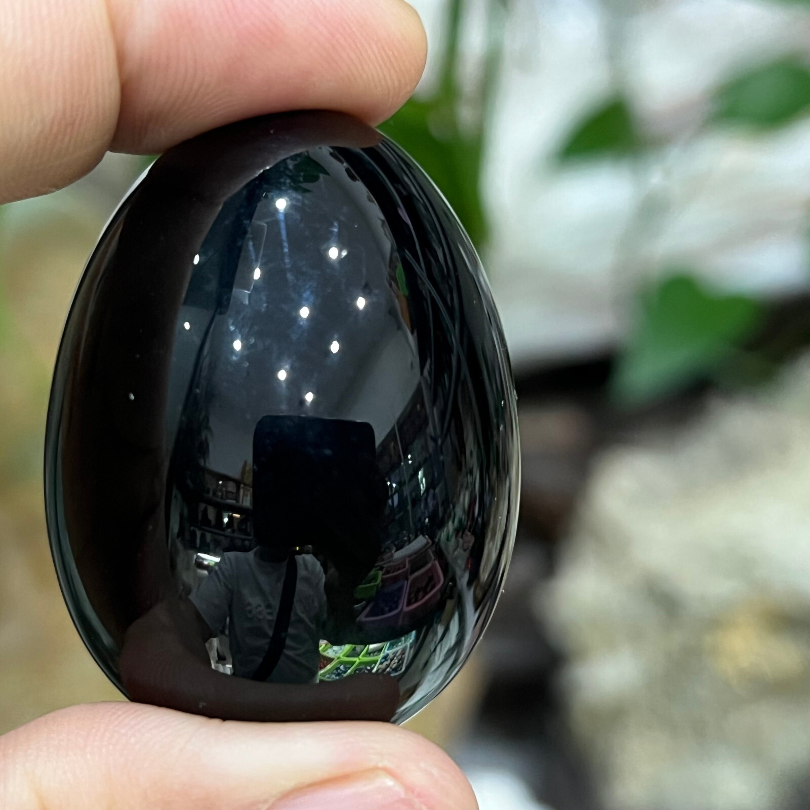 2” Natural Obsidian Quartz Hand Carved Egg skull Crystal healing 1pc
