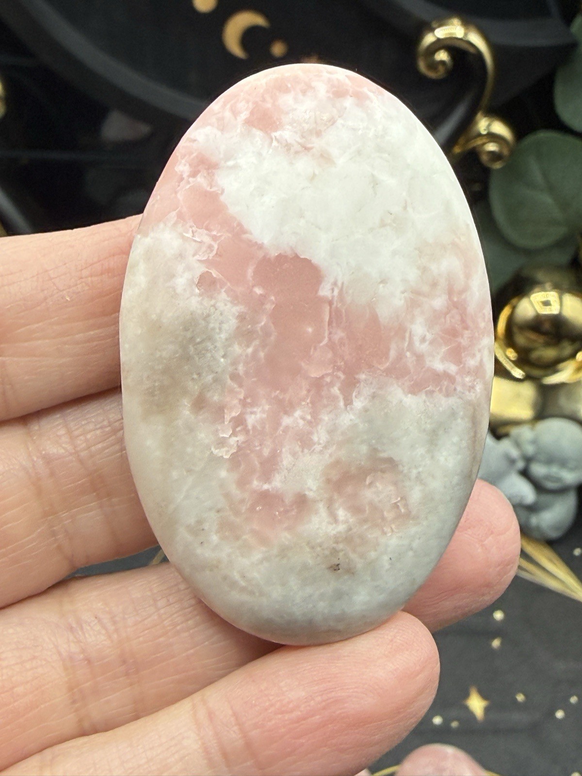 Natural Pink Opal Smooth raw finish Palmstones pocket stone Free shipping