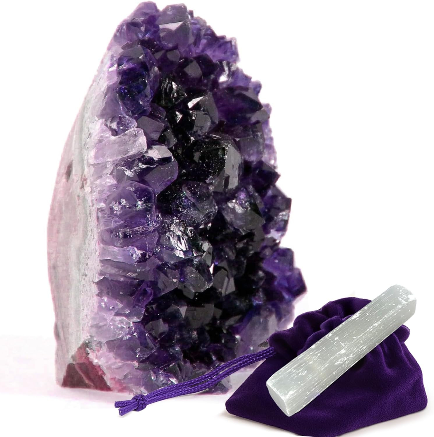Amethyst Crystal Rock Cluster [3/4 to 1 Lbs] – Natural Edge, Flat Bottom, Healin