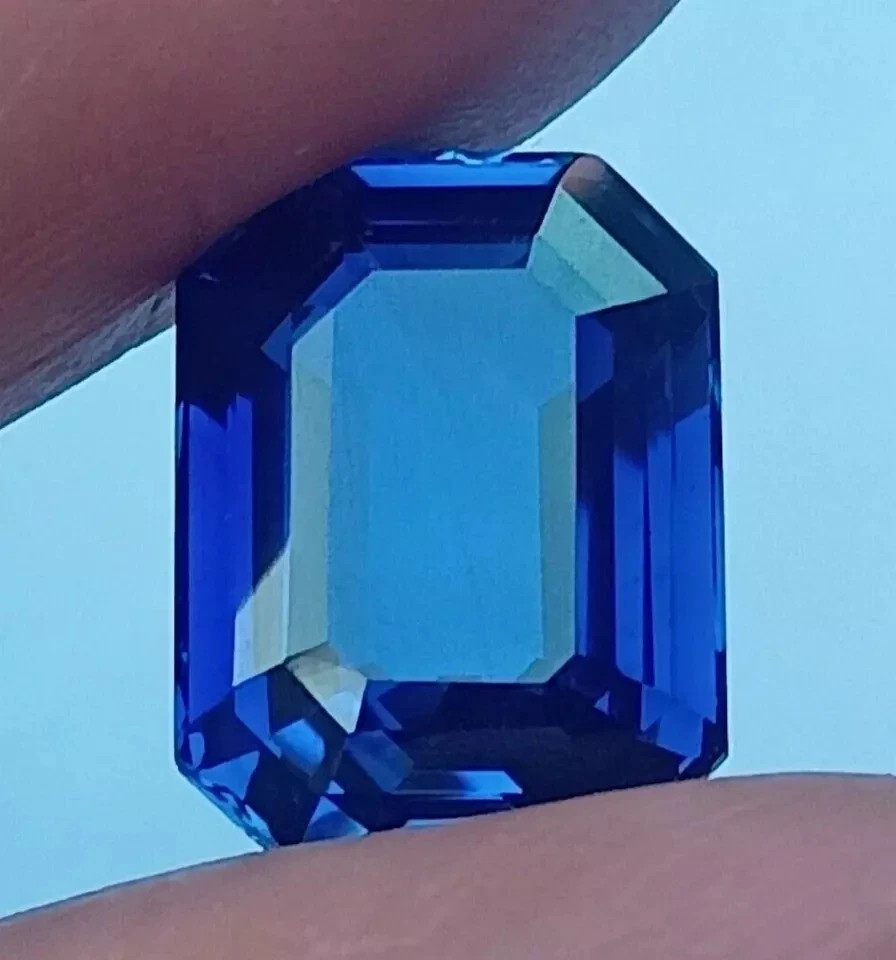 Certified 9.50 Ct+ Natural Kashmiri Dark Blue Sapphire Emerald Cut Loose Gems