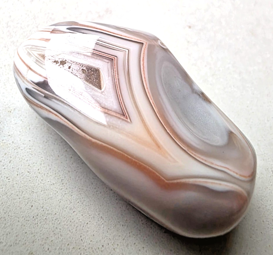 3 POLISHED BOTSWANA AGATEs , Bands , eyes , Pinks . Nice Lot 42.7 grams
