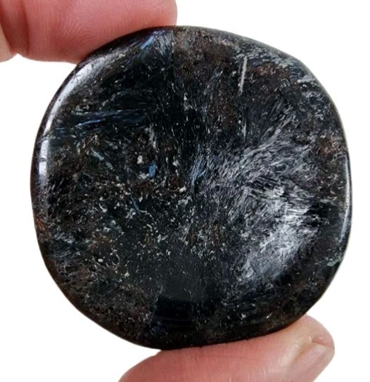 Arfvedsonite Crystal Polished Worry Stone 20.1 grams