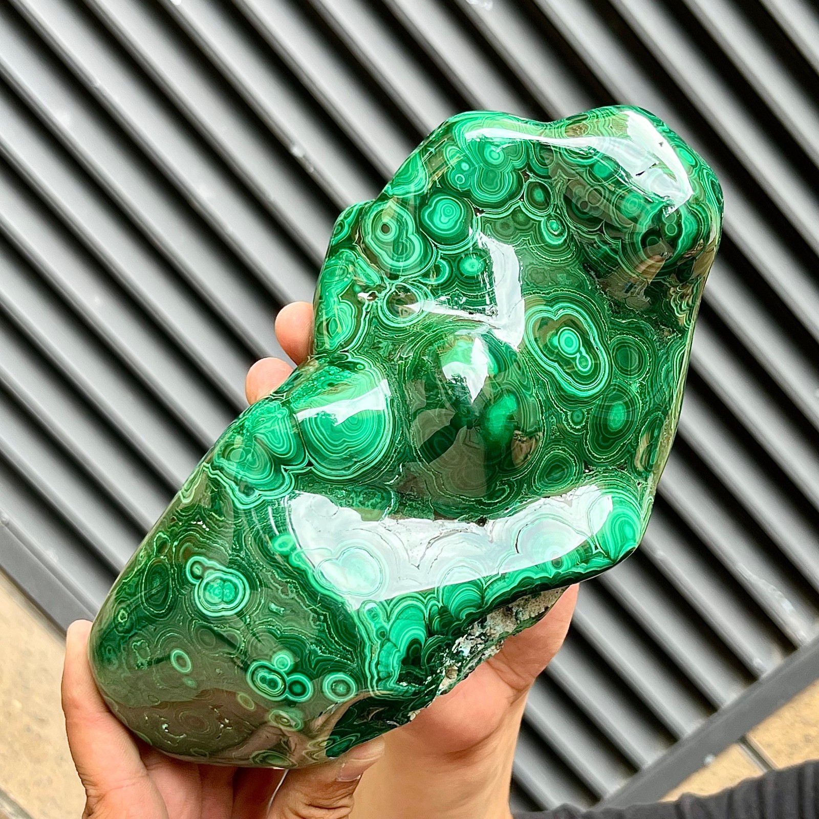 Malachite Polished Stone Natural Green Crystal Gemstone Home Office Art 6.6 lb