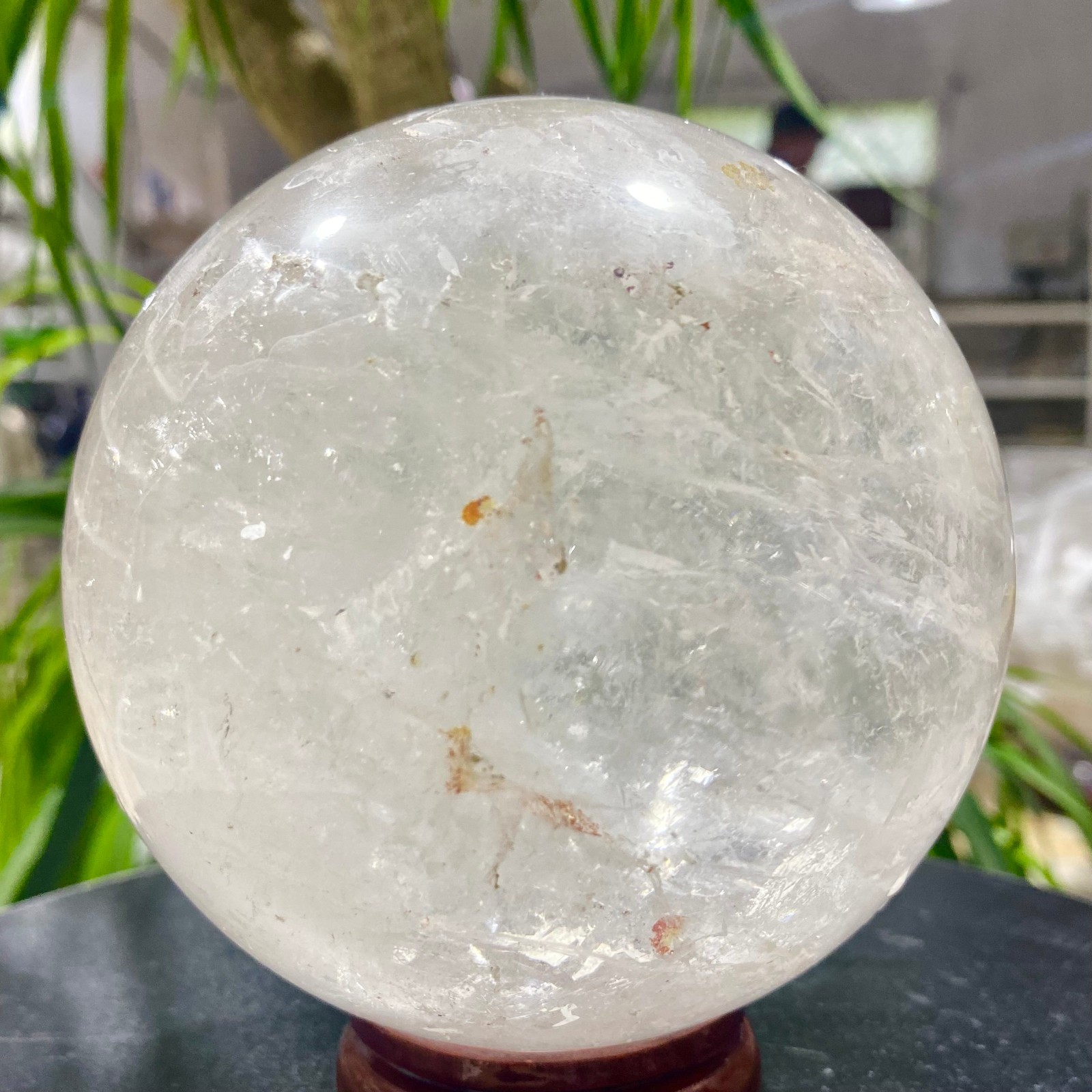 3.99LB white crystal transparent quartz crystal ball Reiki repair