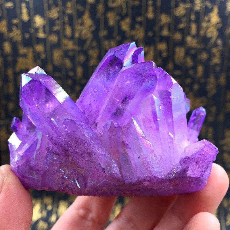 Natural Blue Purple Crystal Quartz Cluster Stone Mineral Healing Specimen Decor
