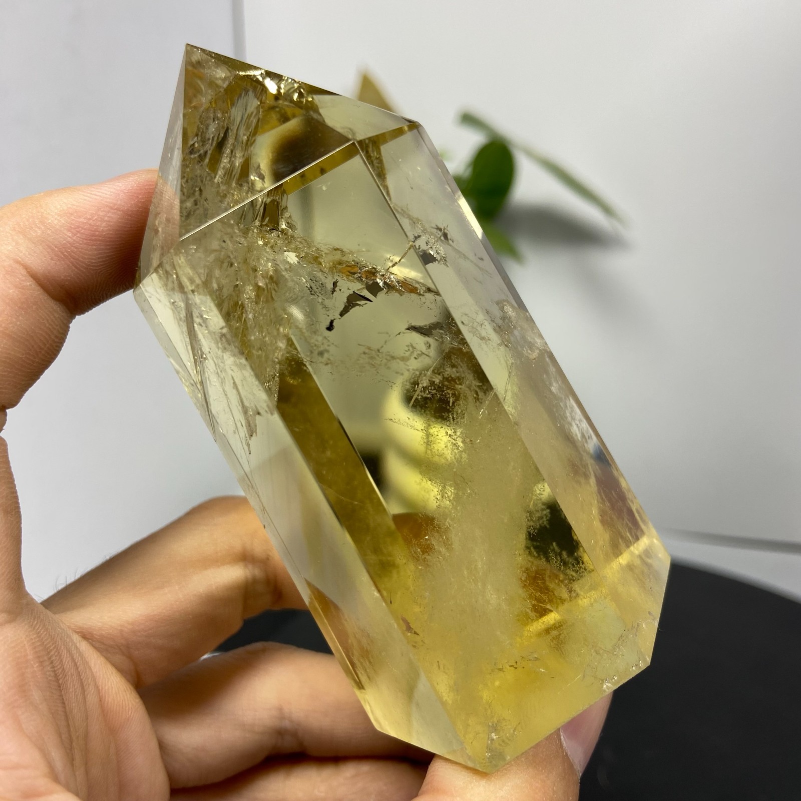 290g Natural smoky Citrine Obelisk Quartz Crystals specimen tower Healing Gems