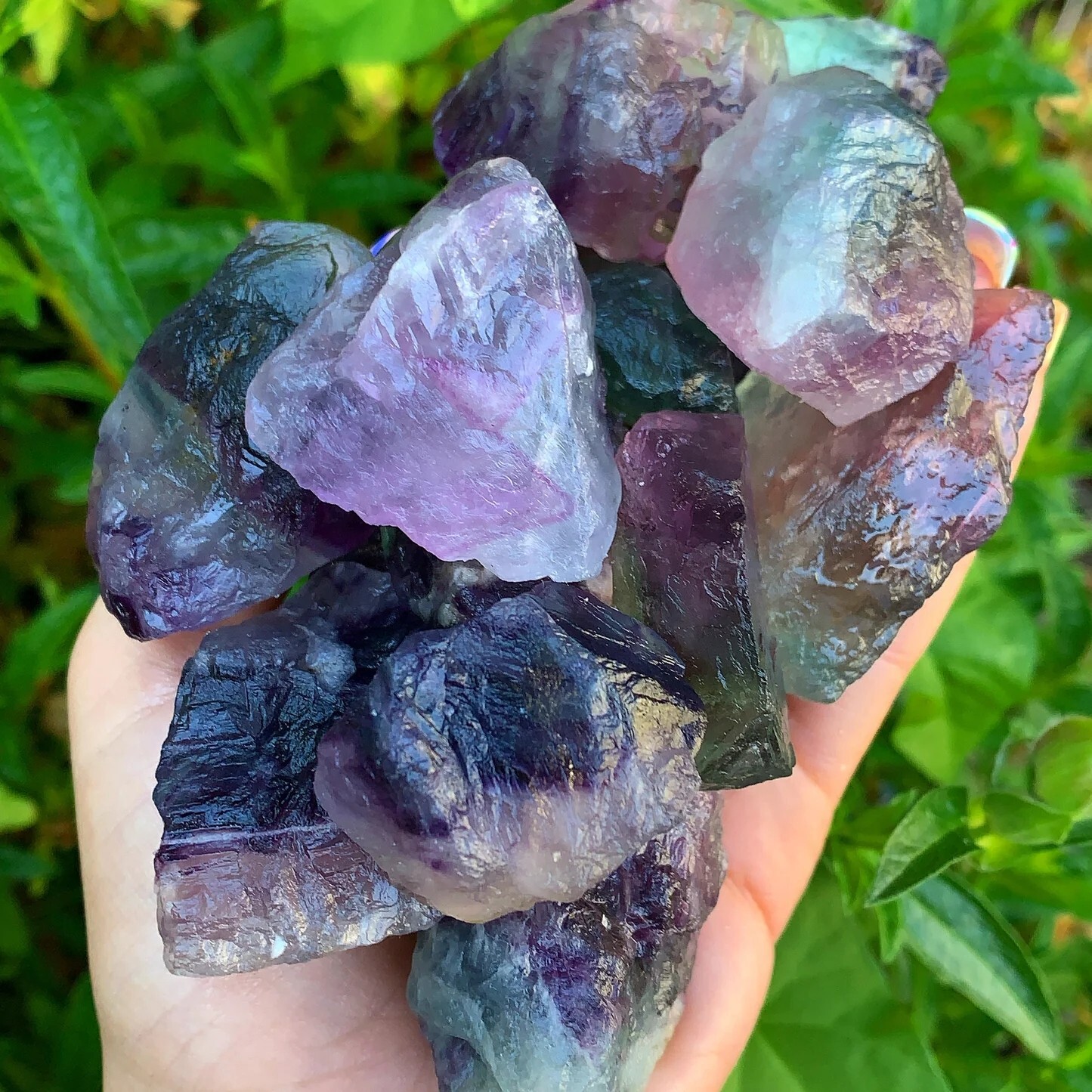 Raw Rough Purple Fluorite Crystal Stone Large Chunks Healing Reiki Mineral Rocks