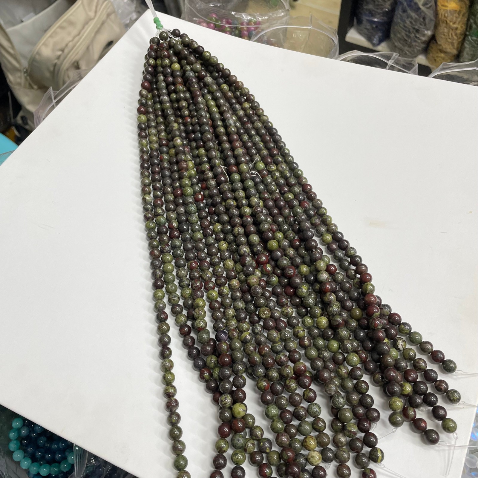 8mm Dragon Blood Stone round bead crystal string, 1 strand #8