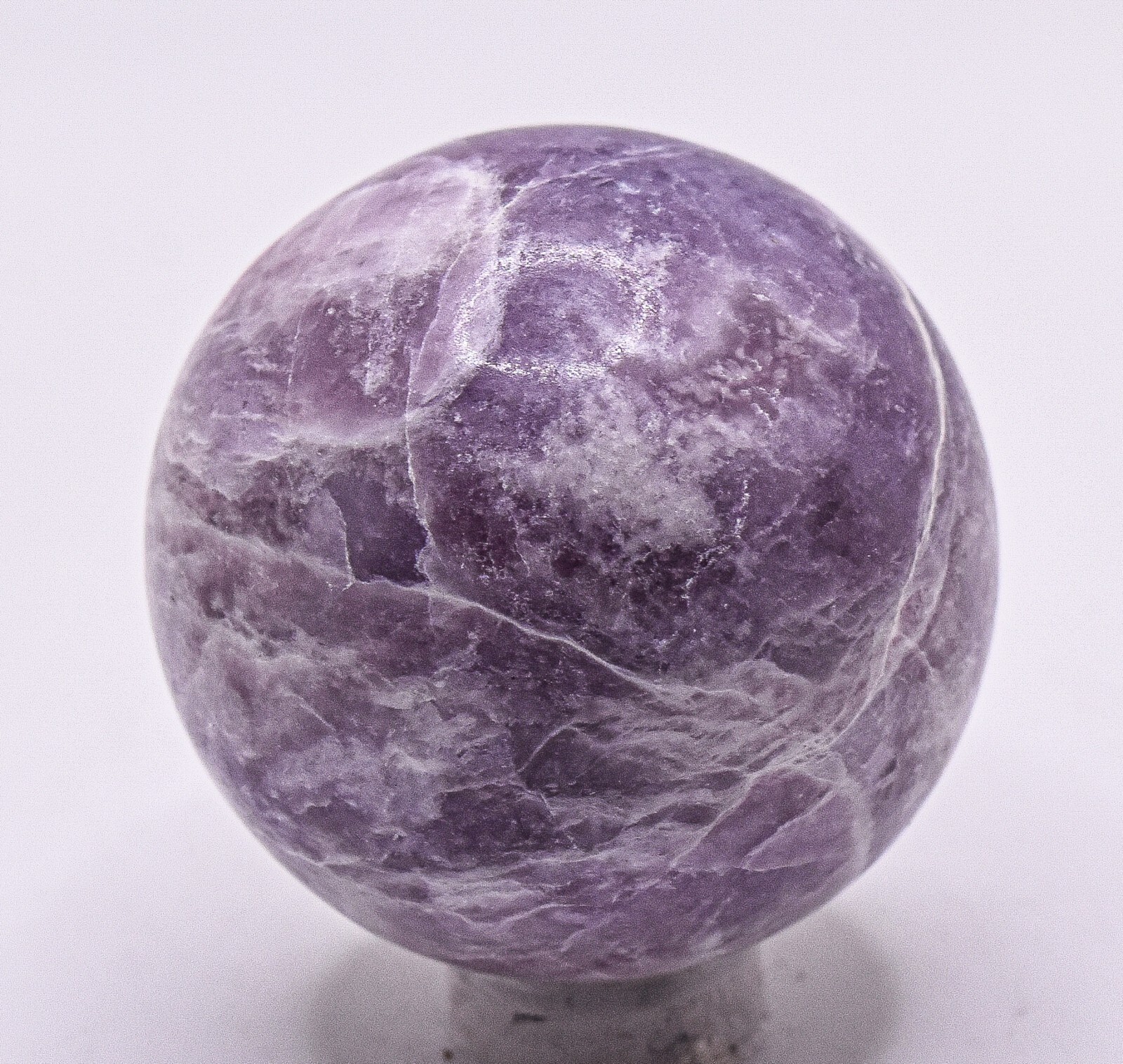 41mm Lilac Lepidolite Sphere Polished “Flower Sugilite” Gemstone Mineral Brazil