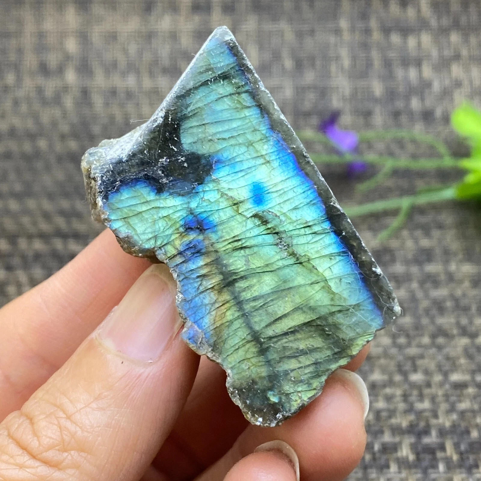 3Pcs Top Labradorite Crystal Stone Rough Mineral Specimen Healing 121.8g