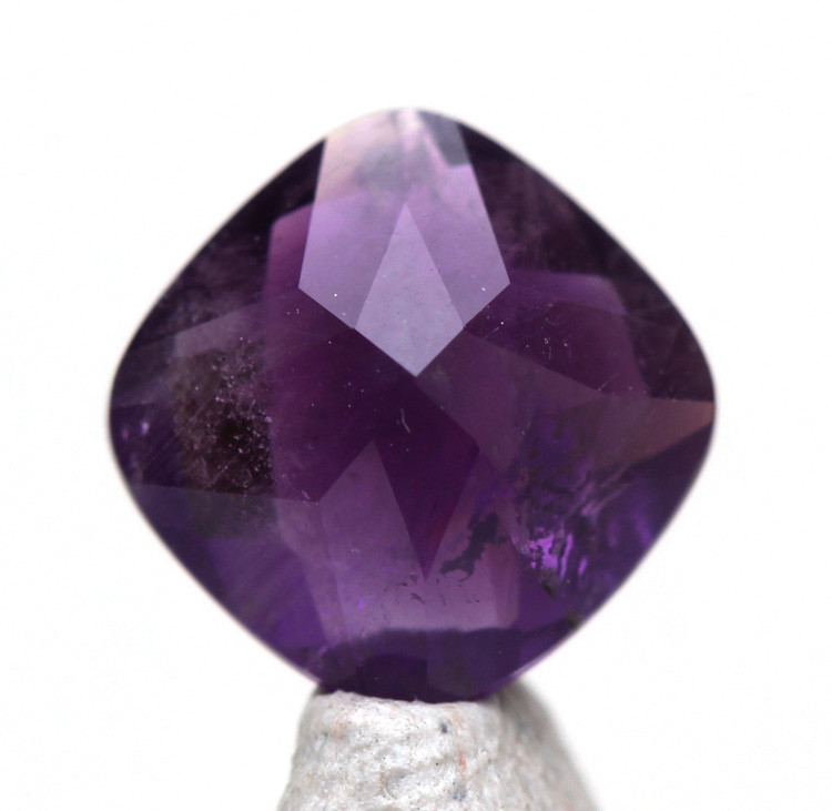 AMETHYST Purple Faceted Quartz Crystal Gemstone Cushion AUTHENTIC Gem A++ Grade