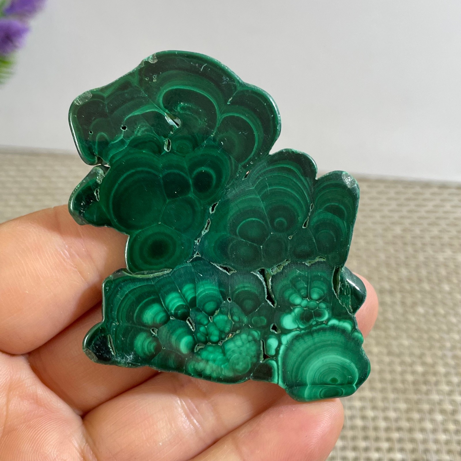 44g Genuine Malachite Crystal Slice Slab, Home Decor, Quartz Crystal Polished
