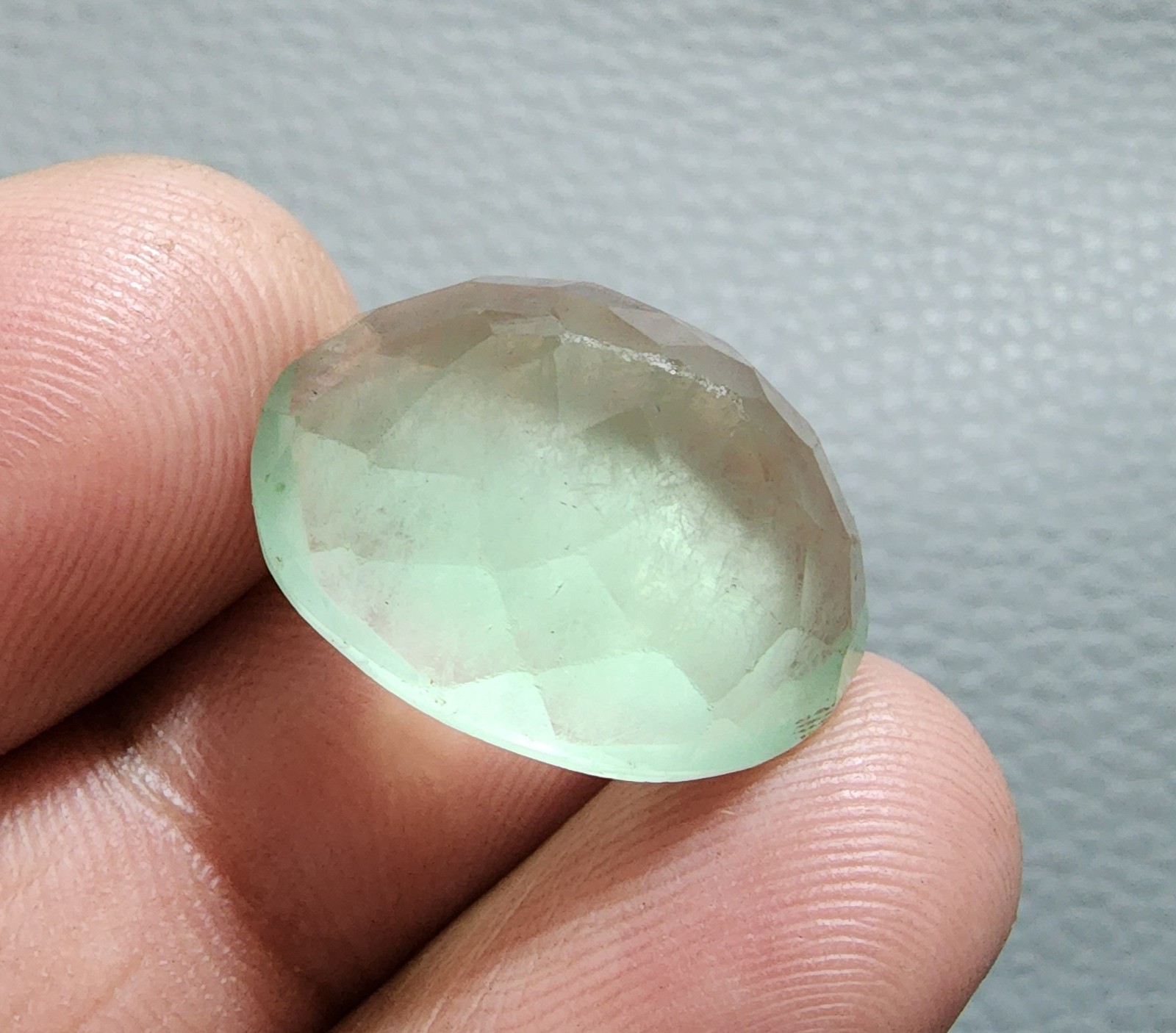 36 Ct A+ Green Fluorite Oval Faceted Natural Gem Large Collector Loose Gemstone
