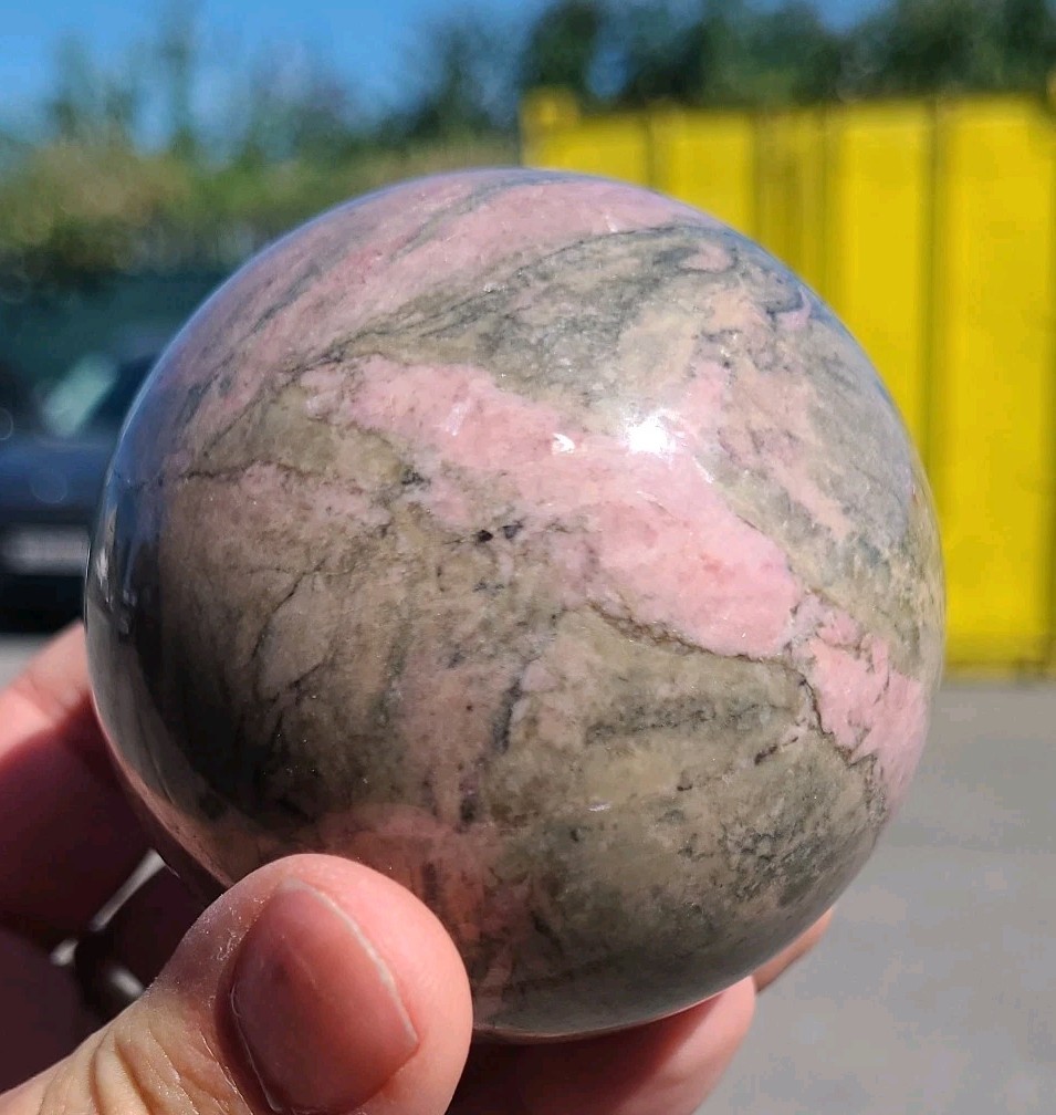 Rhodonite Sphere 600g Crystal Ball Stunning 80mm New Healing