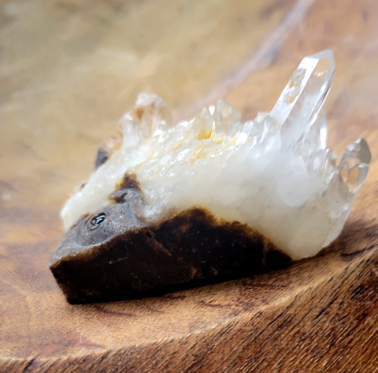 Natural Crystal Cluster Quartz Specimen Stone Hand-Carved ~ All Seeing Eye