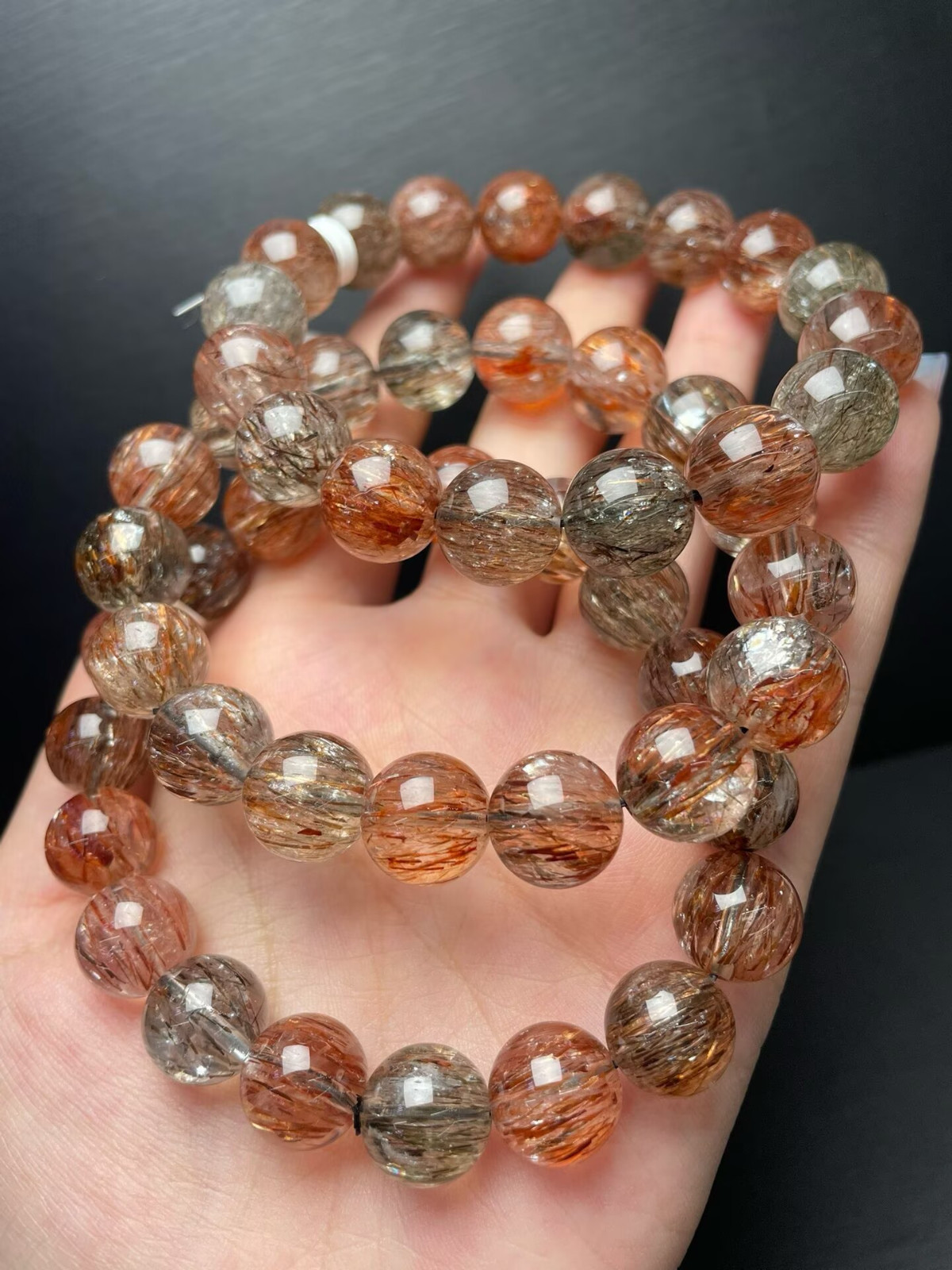 13mm Natural Super 7 Bead Bracelet Reiki Crystal Quartz Healing Decorate 1pc