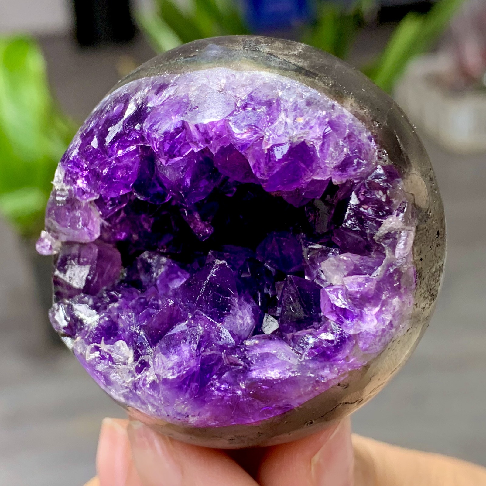146GNatural Amethyst Agate Opening Smile Quartz Cluster Crystal Specimen Healing
