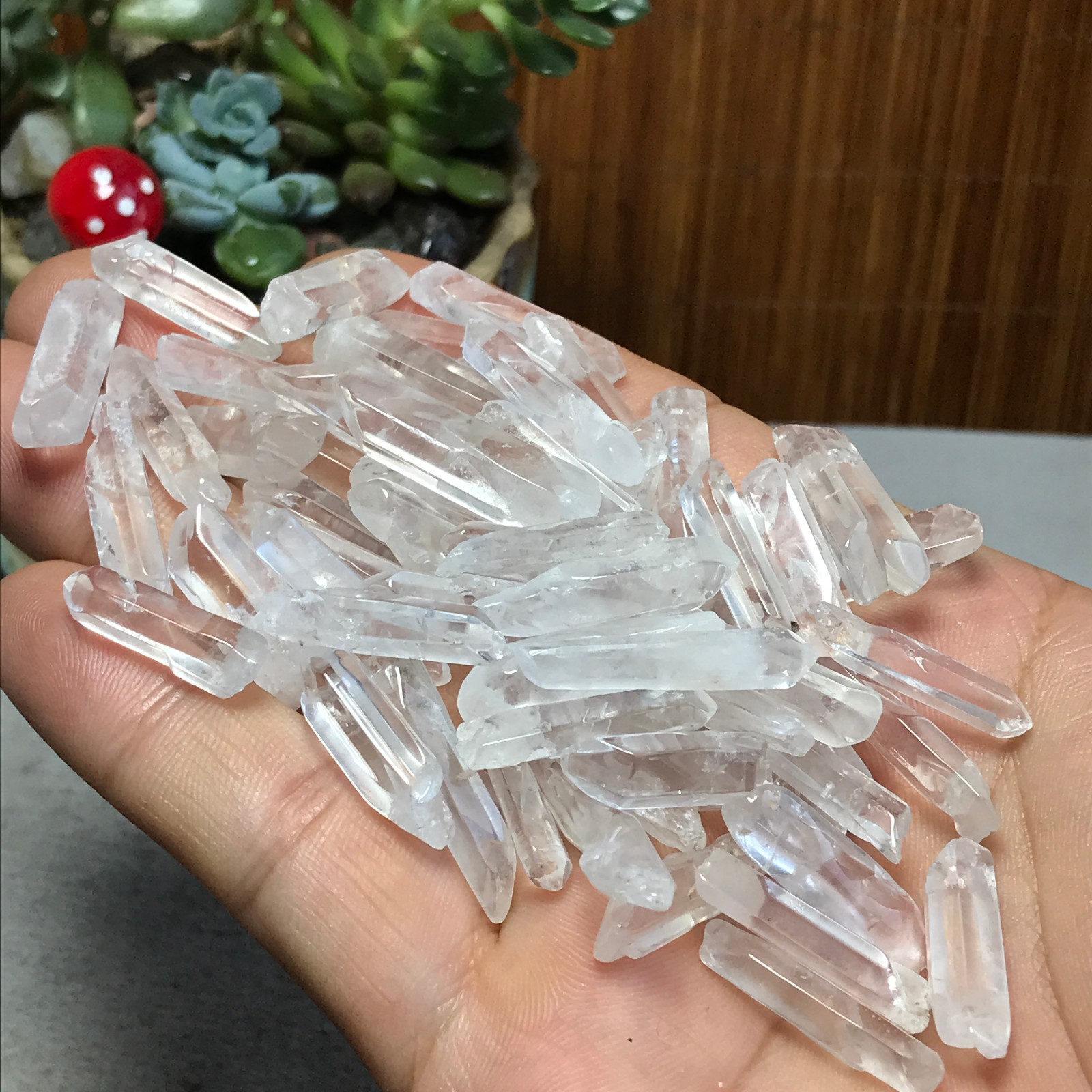 63Pcs Natural clear white quartz Crystal gemstone Specimen 62g A6913