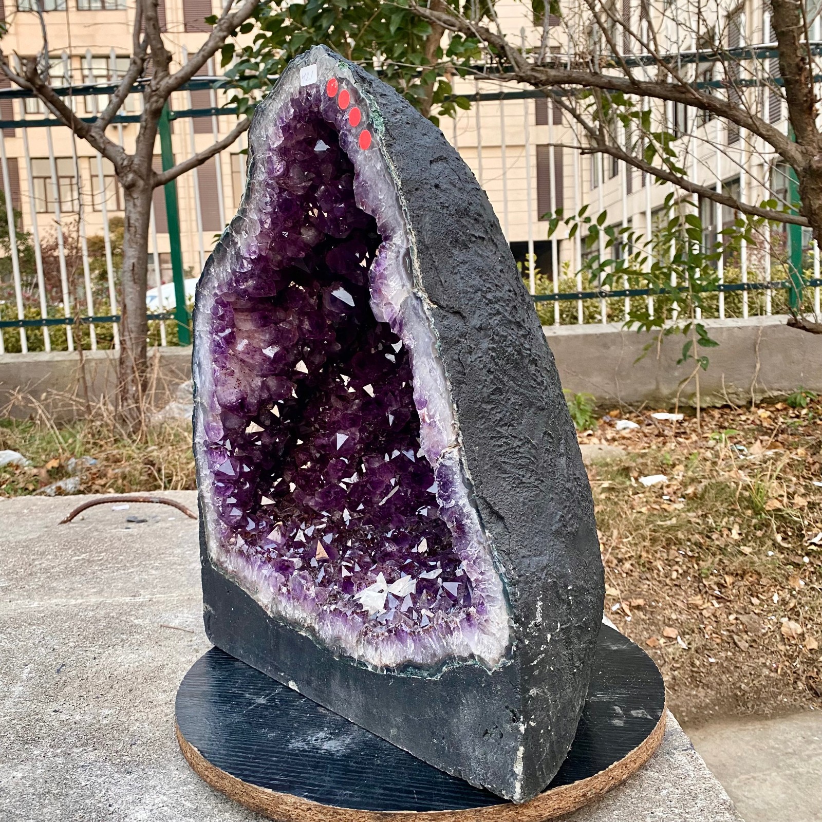 92.8LB Natural Amethyst Geode Quartz Crystal Cluster Cathedral Energy healing