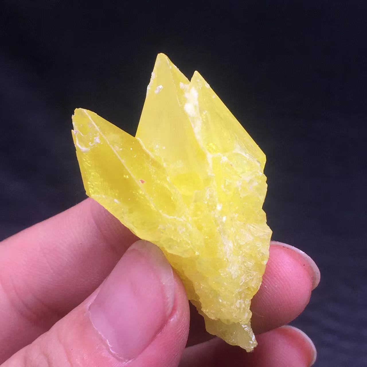 Natural Sulfur Sulphur Quartz Crystal Cluster Specimen Reiki Raw Gemstone 1Pc