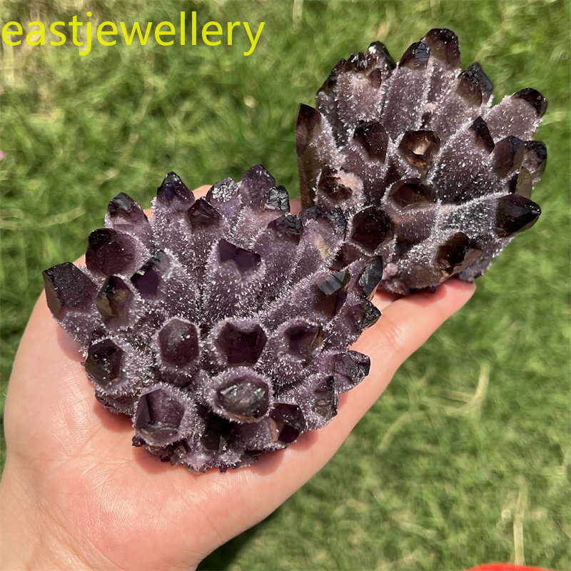 310g+ Raw Dark Purple Phantom Amethyst Cluster Crystal Geode Specimens Ornament