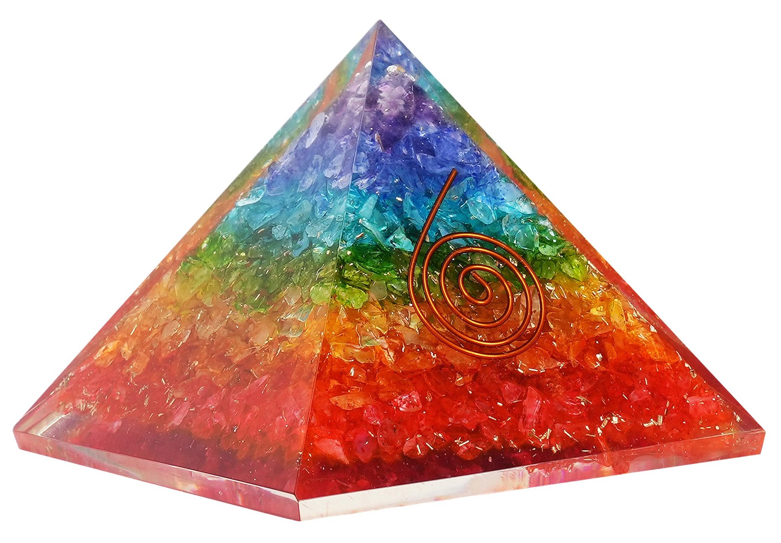 7 Chakra Orgonite Pyramid for Healing Meditation Stress Relief Positive