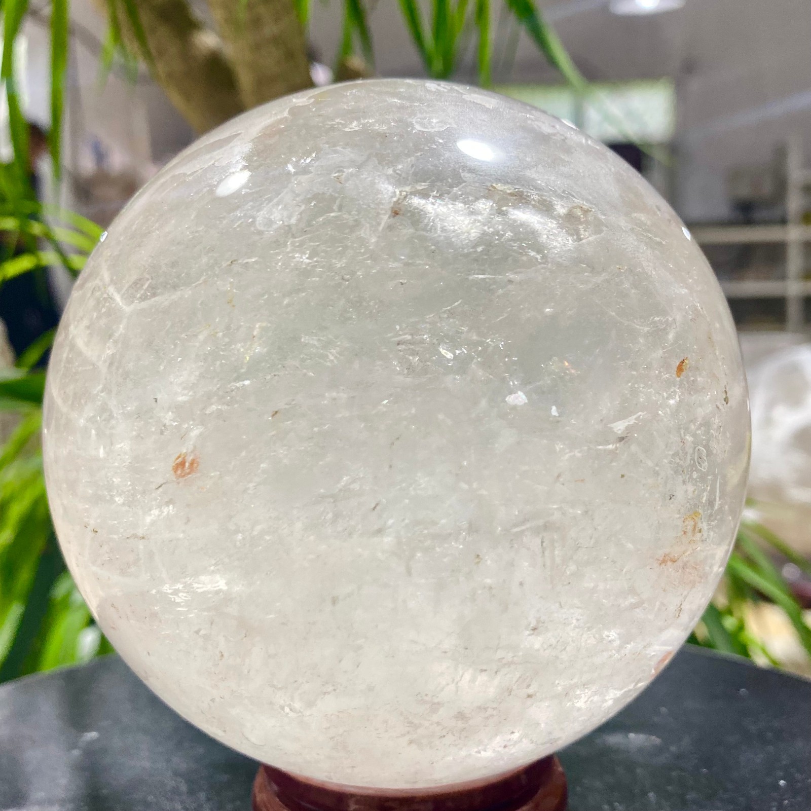 3.99LB white crystal transparent quartz crystal ball Reiki repair