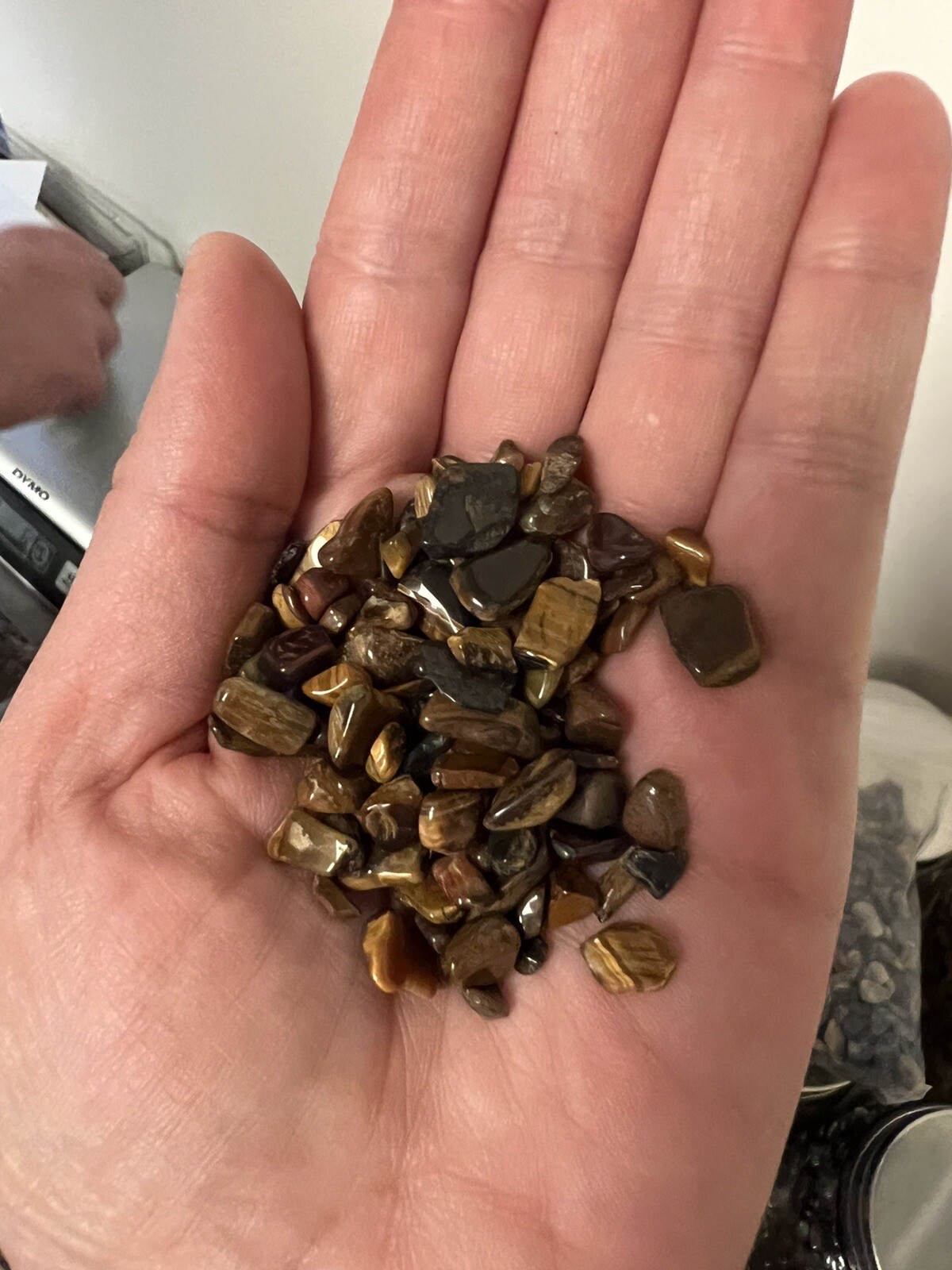 Tumbled Tigers Eye Crystal Chips 6.5oz Bulk Gemstone Undrilled Natural Stones
