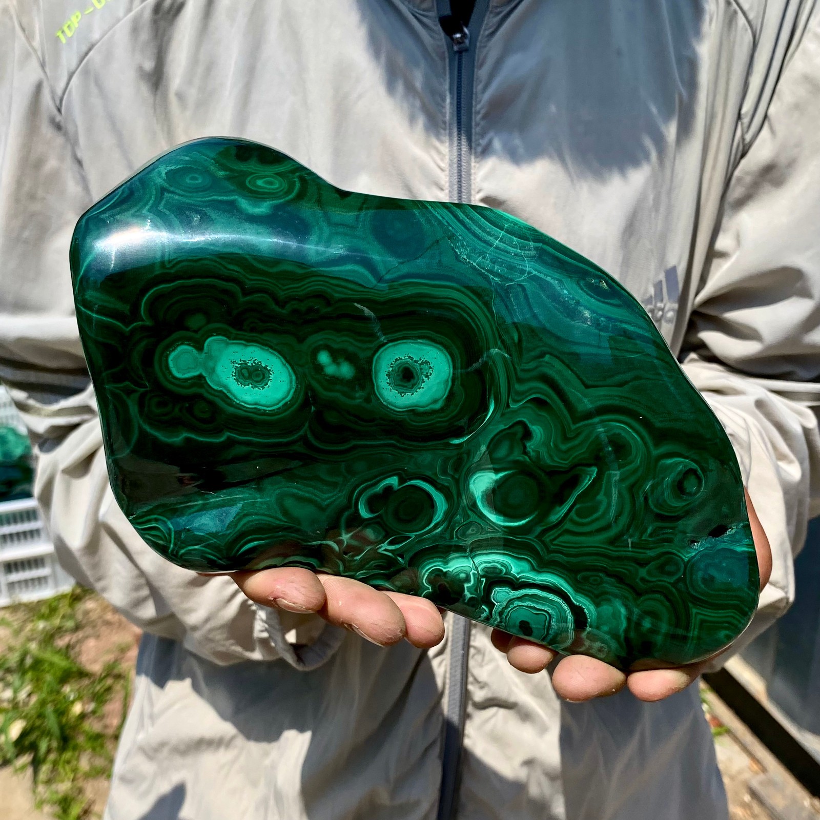 3.94LB Natural glossy Malachite transparent cluster rough mineral sample