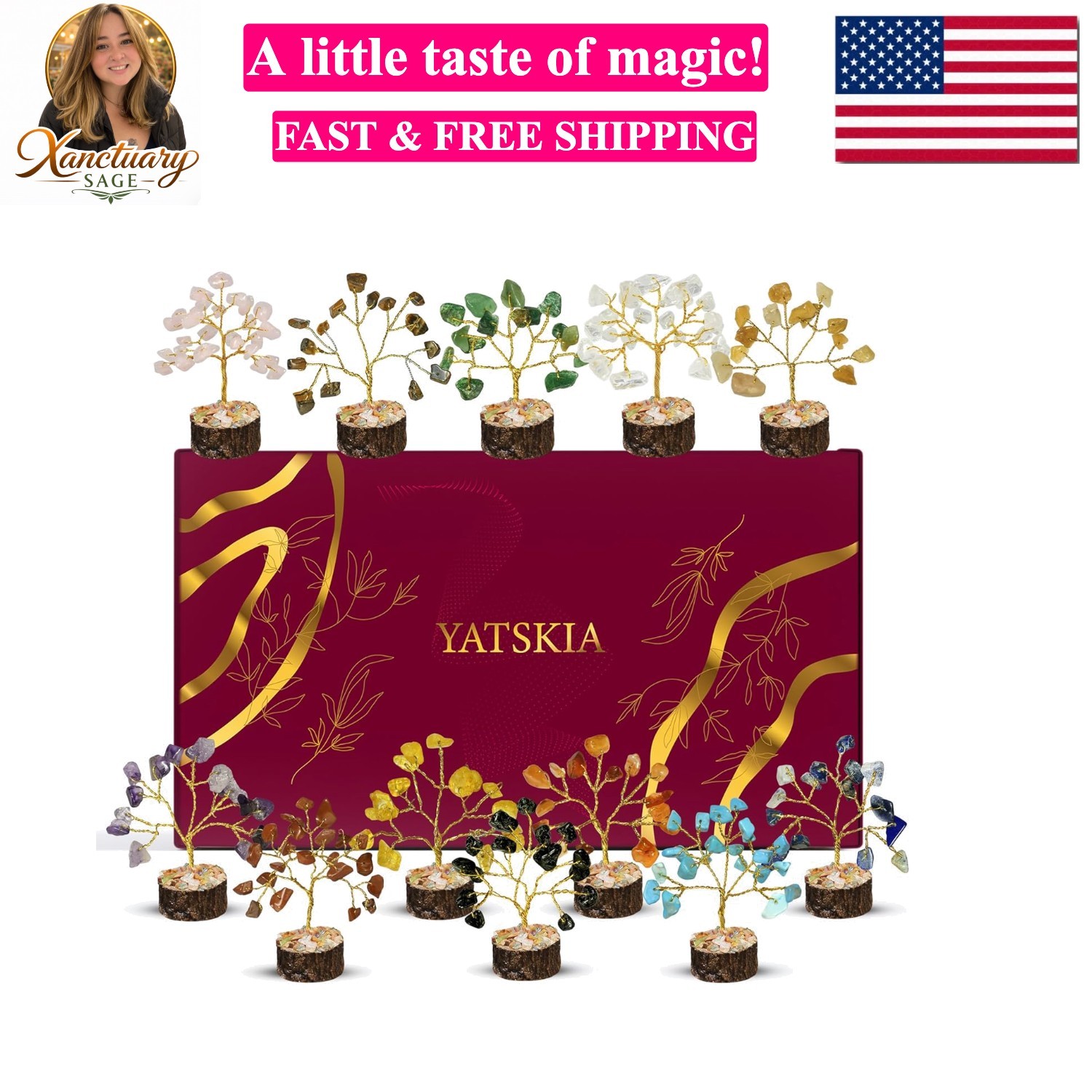 Crystal Tree Gifts for Women, Crystals and Stones, Home Office Desk Decor, Cr…
