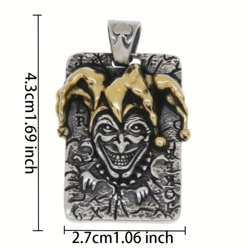 Fashion Personality Retro Pendant Clown Quadrate Men women Necklace 1PC