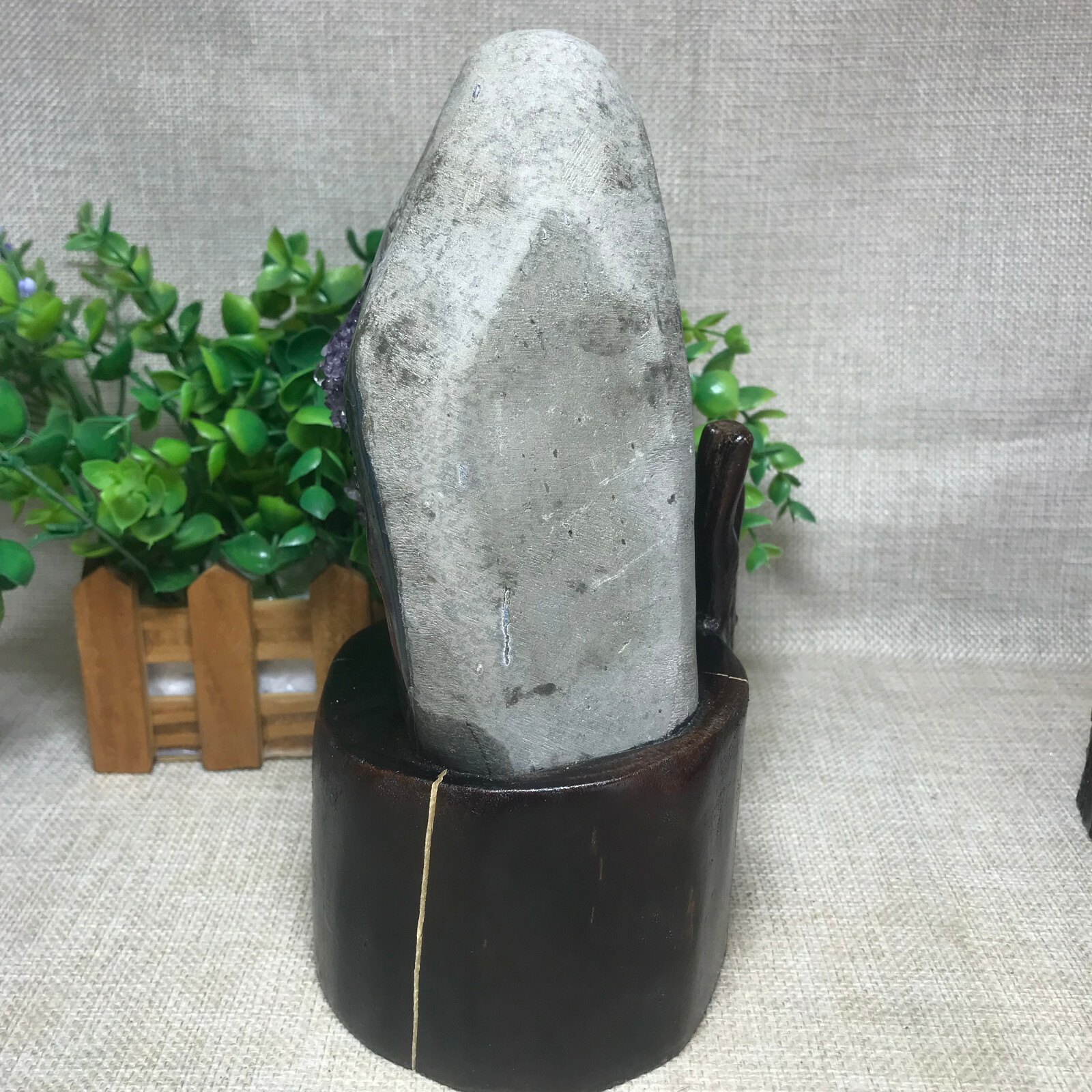 Natural Uruguay Deep Purple Crystal Quartz Amethyst Geode Clusters +Stand 1548g