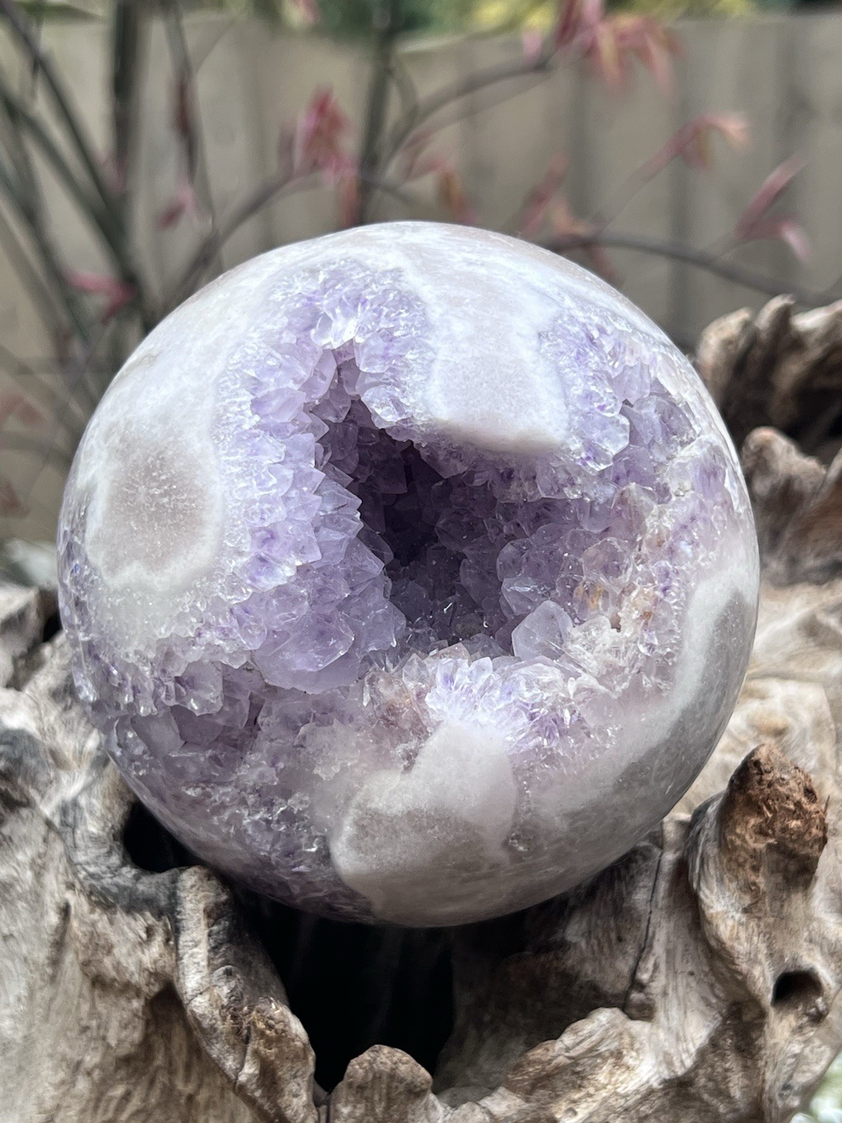 Pink Amethyst Crystal Ball Druzy Brazilian Large 1511g AAA+ 110mm 29