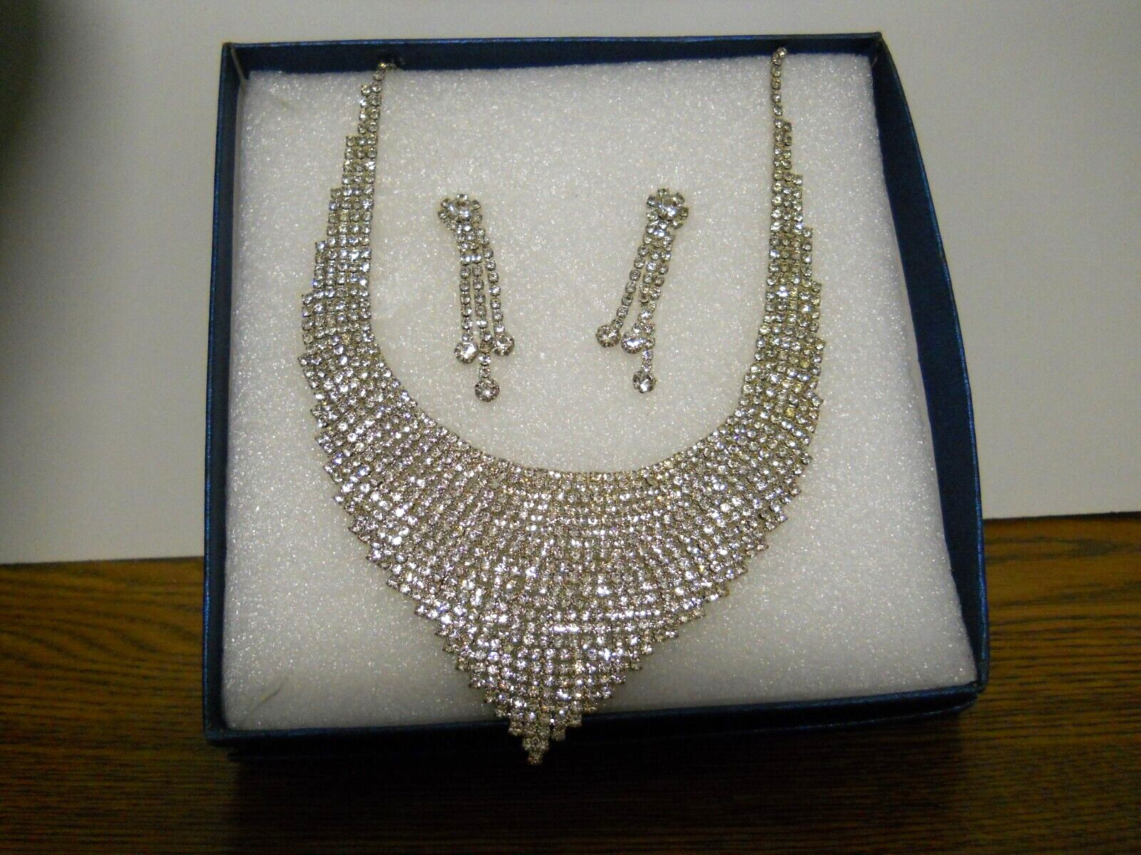 Wedding Jewelry Set Blingy Sizeable 16″ – 21″ Necklace & Earrings Jewelry #748