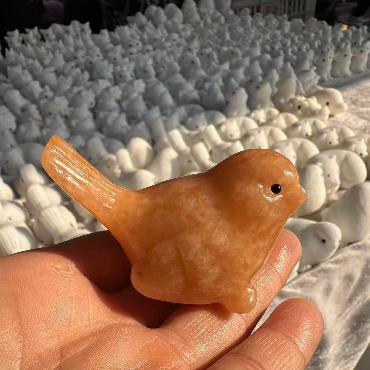 1pc Natural Jade Quartz Carved Bird Skull Crystal Reiki Decor Gift 2.4”