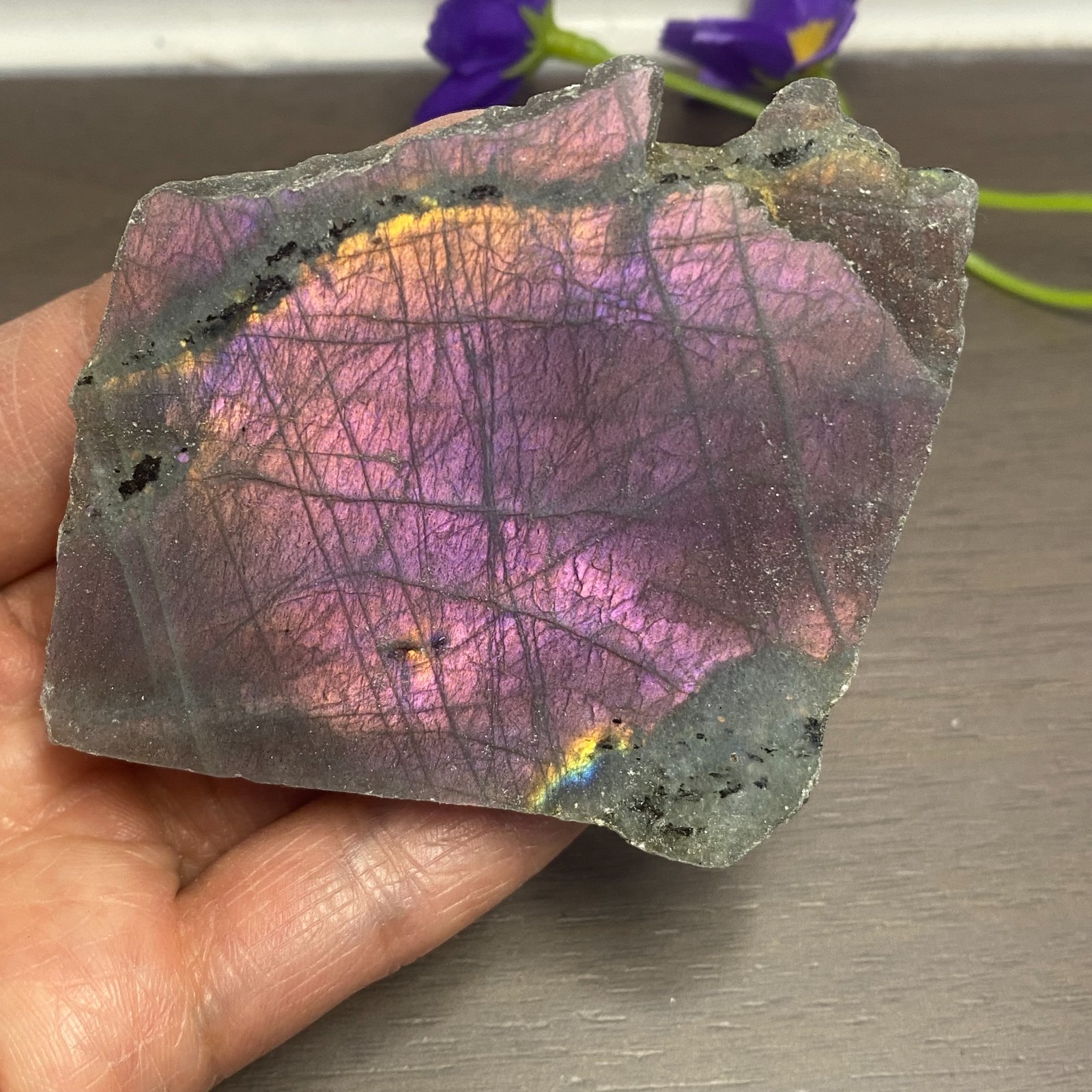 111.5g Top Labradorite Crystal Stone Rough Mineral Specimen Healing