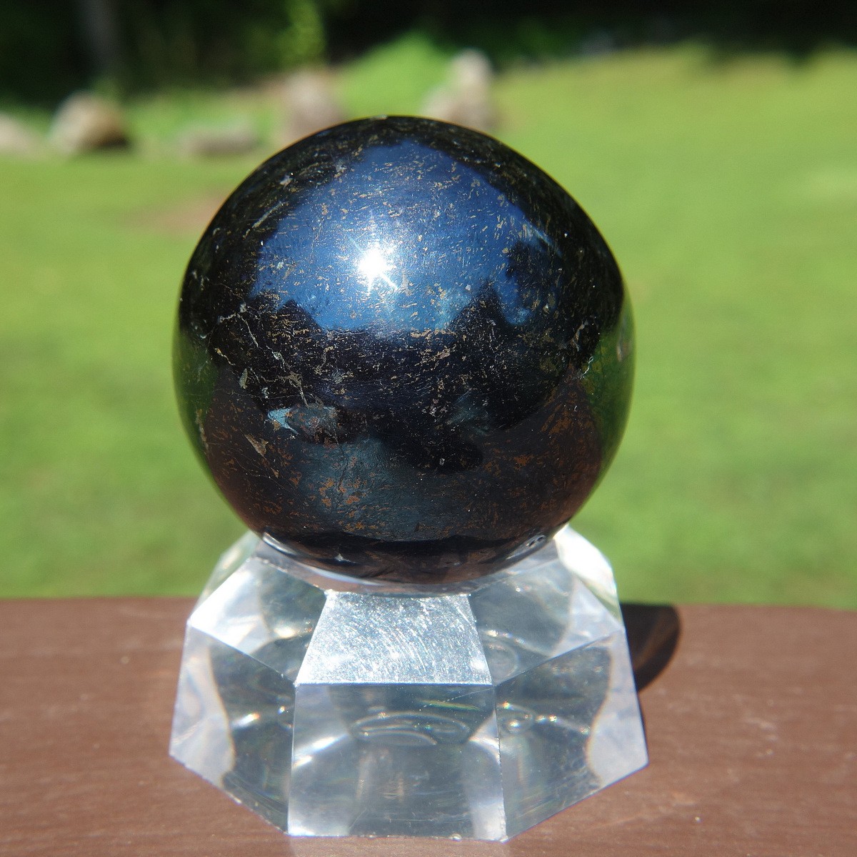 Covelite Sphere / Dark Blue Crystal Ball with Pyrite