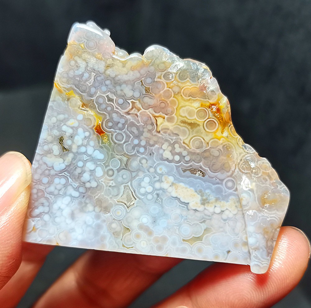Rare 40G Natural Polished Orbicular Ocean Jasper 8th Vein Reiki Healing WYY3999